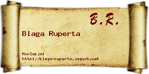 Blaga Ruperta névjegykártya